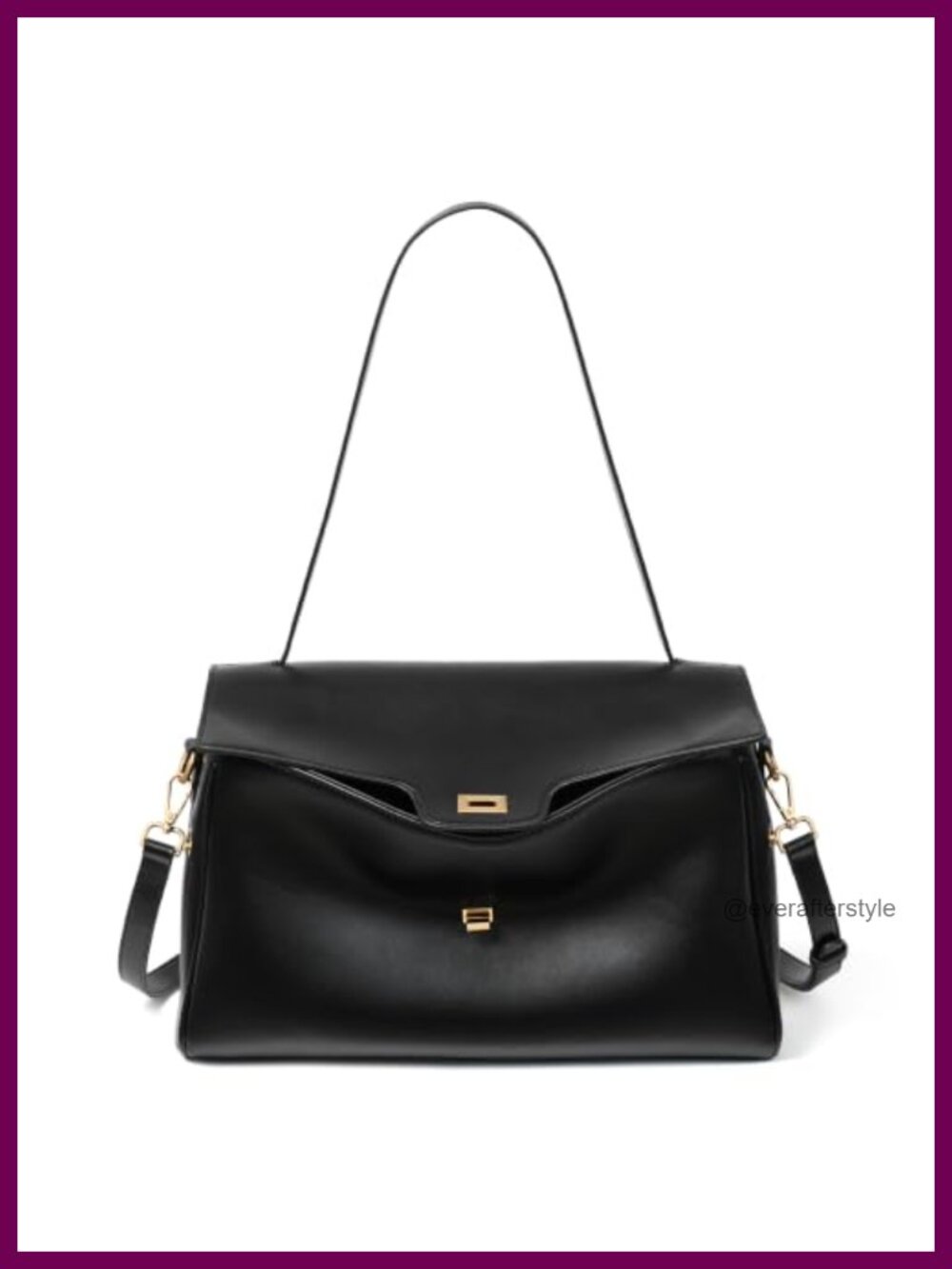 Vegan Leather Slouchy Hobo Shoulder Bag Purse Women